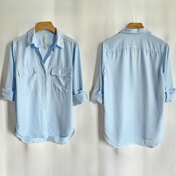 🇨🇦 Aritzia Group By Babaton Light Blue Utility Shirt - Picture 10 of 16